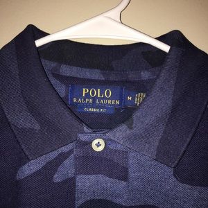 NWOT BLUE CAMO POLO BY RALPH LAUREN